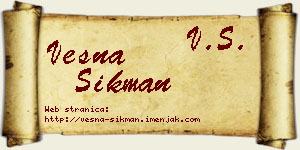 Vesna Šikman vizit kartica